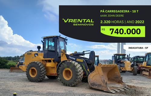 Pá Carregadeira John Deere 644k Ano 2022 Com 2.320 Horas