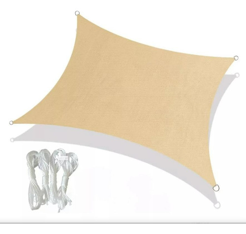 Toldo Tipo Vela Cuadrada Para Patio Bloqueo Uv 95% 3x2 Beige