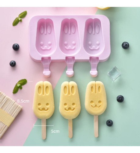 Molde De Paletas De Hielo Conejos De Silicona For Niños