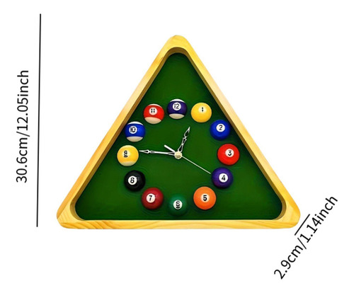 Reloj De Pared De Madera Con Forma De Triángulo Y Bola De