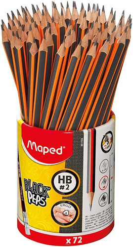 Lápiz Maped Hb 2 Black Peps 72 Piezas Triangulares