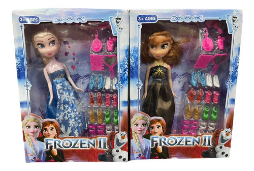 Muñecas Frozen 2 Ana Elsa + Accesorios - Articuladas