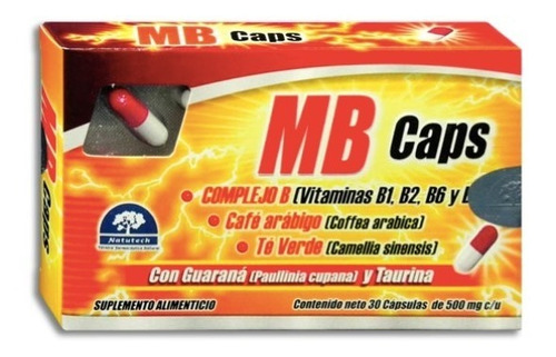 Mb Caps (complejo B, Té Verde) C/guaraná Y Taurina Natutech