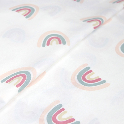 Nap Juego De Sábanas Para Cama Cuna Arcoiris Color Rosa Diseño De La Tela Arcoíris