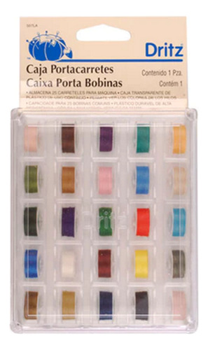 Caja Plástica Porta Carretes De Hilo P/almacenar Dritz Color Transparente