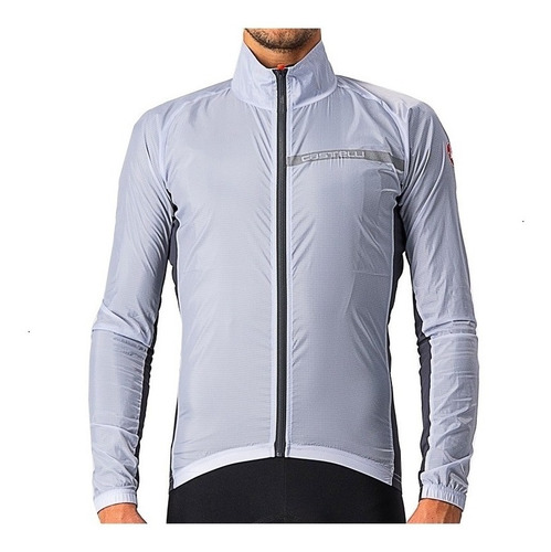 Jaqueta Corta Vento Castelli Men Squadra Stretch Silver Gray