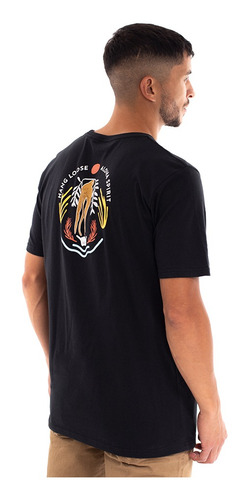 Imagen 4 de 7 de Polera Manga Corta Hombre Hang Loose Aloha Spirit Negro