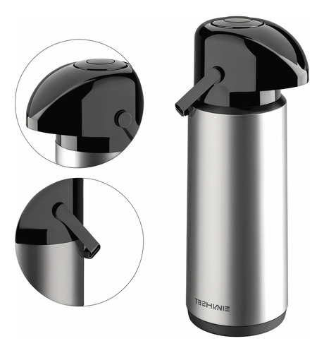 Garrafa Térmica Unitermi Pressão Café Verona 1.8 Litros Inox Cor Prateado