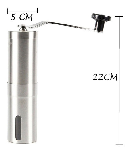 Combo Cafetera Prensa Francesa 600ml Molino Manual Acero
