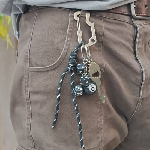 Mosquetão Abridor De Garrafa Chaveiro Inox