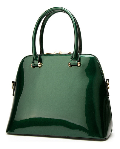 Bolso Bandolera Mujer Charol Brillante Verde