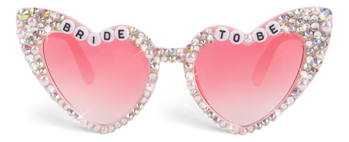 Óculos De Sol Justotry Bride To Be Heart Shape Pink Com Stra