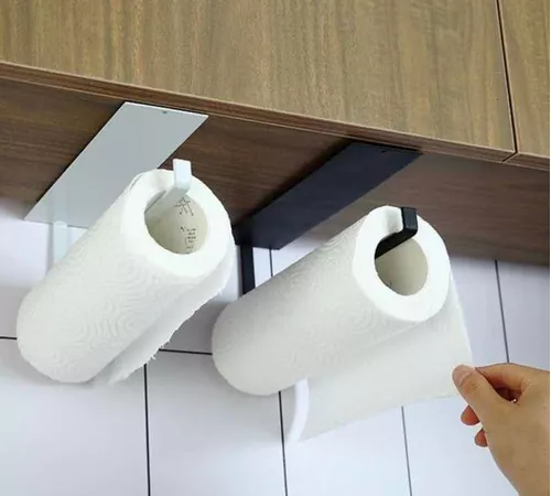 Soporte Portarollo Cocina Baño Gancho Adhesivo De Pared Deco