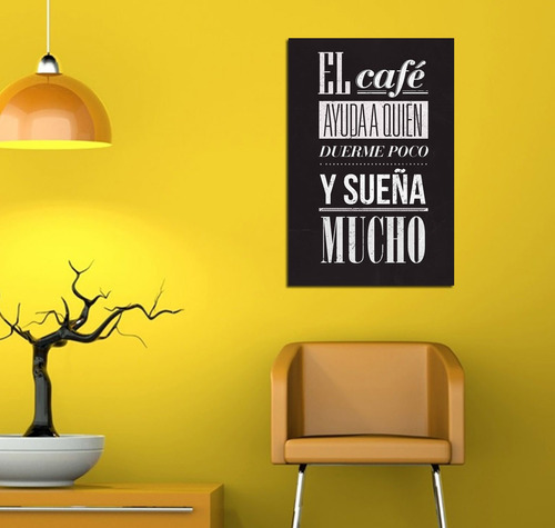 Cuadro 30x45cm Cocina Cafe Desayuno Sueño Dreams Frase Life