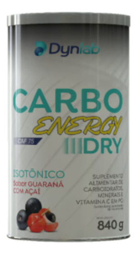 Carbo Energy Dry Dynlab 840g Sabor Acai Com Guarana Guaraná