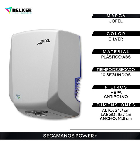 Secamanos Óptico Power + Silver, Compacto, Jofel, 10 Pzas