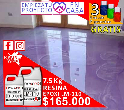 Resina Epoxica Combo Para Pisos Metalizados O Marmoleados