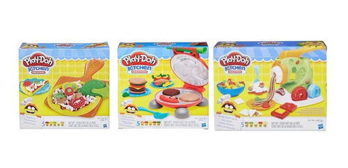 Kit Play Doh Kitchen Creations Pizza Hamburguer Macarrão