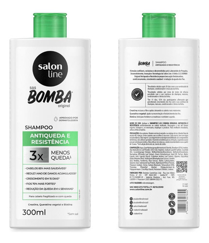 Kit Shampoo + Condicionador Sos Bomba Antiqueda Salon Line