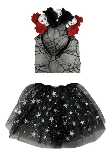 comprar Disfraz Infantil Catrina Niña Falda Tutu Cintillo