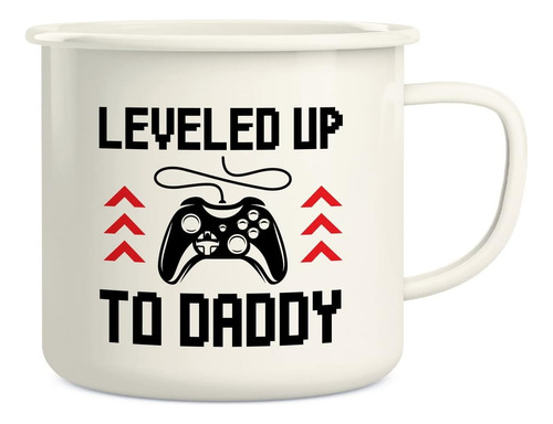 Leveled Up To Daddy Video Games Gamers - Taza De Café Esmalt
