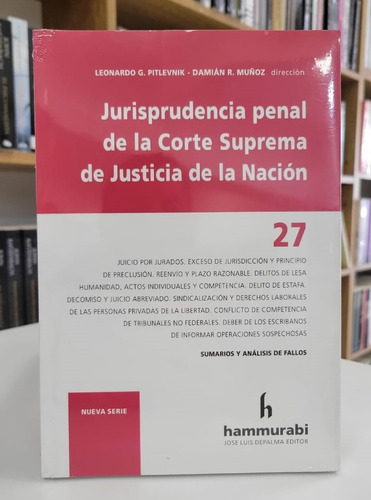 Jurisprudencia Penal De La Csjn. Tomo 27 Pitlevnik, Muñoz