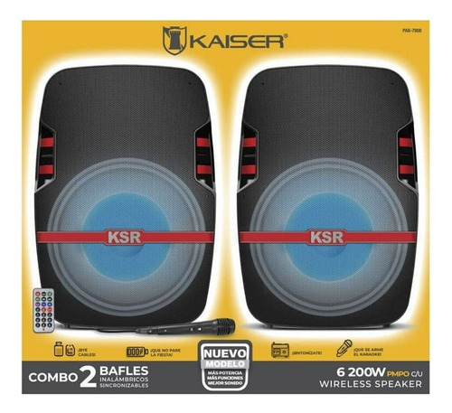 Kit 2 Bocinas 8 Pulgada Recargable Usb Microfono Control