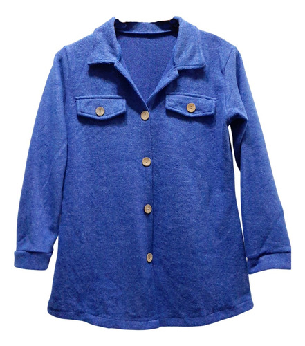 Saco Abrigado Camisaco Lanilla Mujer