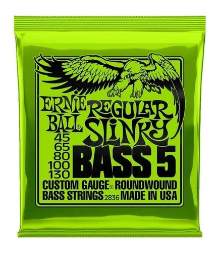 Encordoamento Ernie Ball Baixo 5c Regular Slinky 045 Usa 