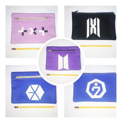 Cartuchera Bts, Exo, Got7, Txt, Monsta X, Enhypen 21x14cm