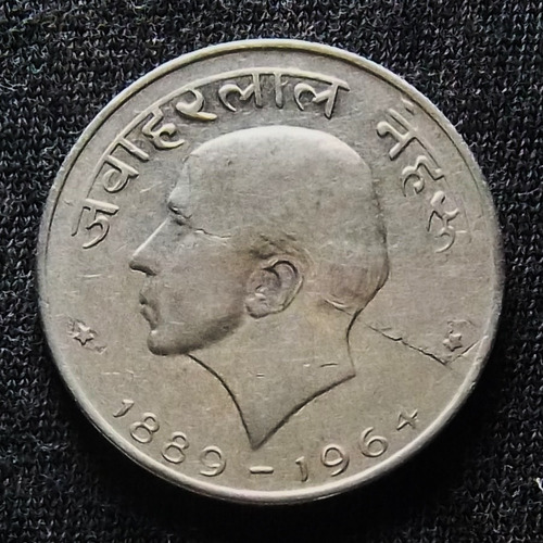 India 50 Paise 1964 Mb Km 57 Muerte De Nehru
