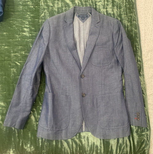 Saco Sport Tommy Hilfiger Algodón Pima Jaspeado Talla S Azul Acero S (Usado)