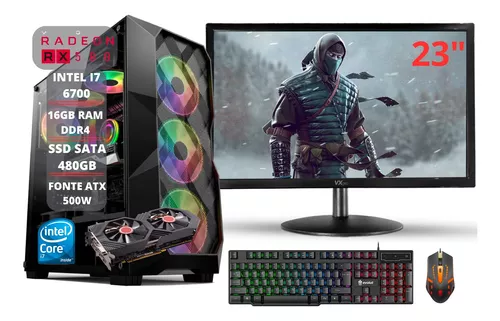 Pc Gamer Novo I7 16gb Ssd 480gb C/ Monitor + Jogos Gratis