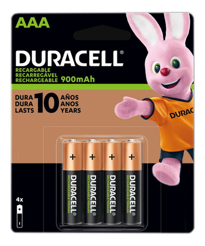 Pilas Duracell Aaa 900mah Recargables X4 Unid, Nuevos