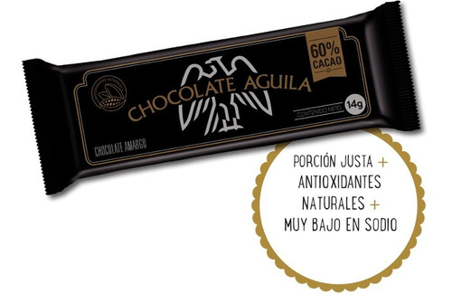 Chocolate Aguila 60% Cacao 14g X24 Unidades - Lollipop