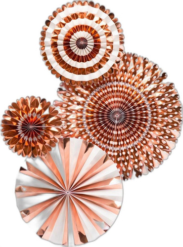 My Mind S Eye Basics Fiesta Ventiladores Juego De 4 Oro Rosa