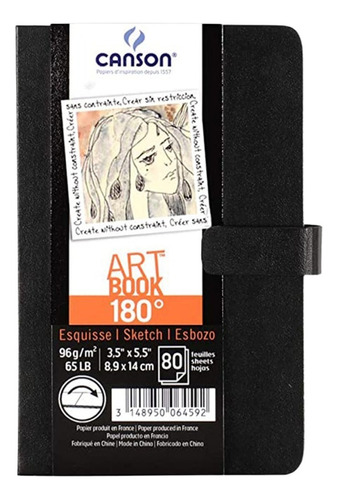 Cuaderno Dibujo Canson Bocetos Art Book 180° 80h 8.9x14cm