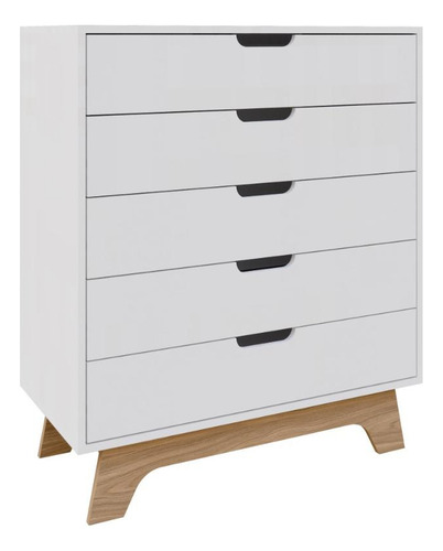 Cômoda 5 Gavetas 80cm Alice Cor Branco