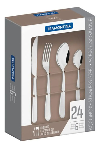 Juego De Cubiertos Tramontina 24 Pzas A/inoxidable Amazonas