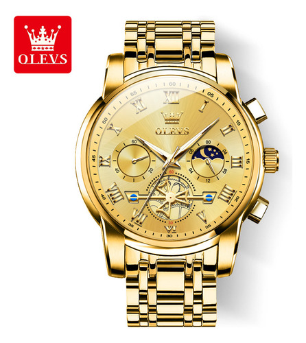Olevs 2859 Reloj Cronógrafo De Cuarzo Luminoso Para Hombre