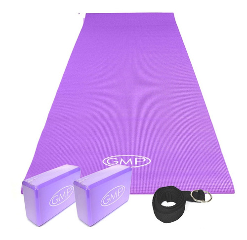 Colchoneta Yoga Mat + Cinto +  2 Taco Bloque Gmp