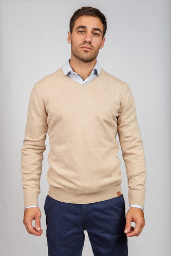 Sweater Escote V Kakhi