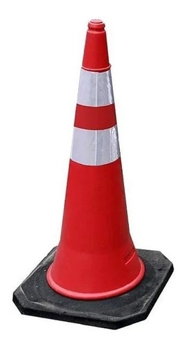 Imagen 1 de 5 de Cono Vial Reflectivo Tipo Rutero 1m Base Goma Pesado Reforza