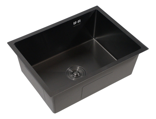 Bacha Simple Pileta Cocina Acero Negra Hausar Essenz 60x45 Negro Satinado