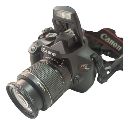Câmera Canon T100 Dslr + Lente 18-55 Mm Completa Preto (Usado)
