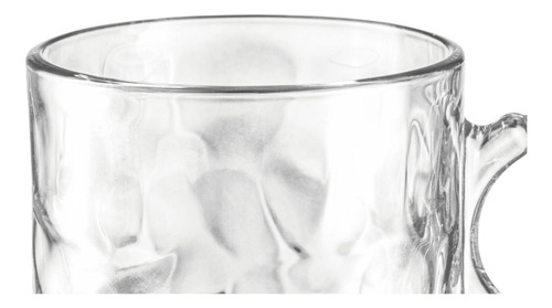 Set 4 Piezas Taza De Vidrio Con Asa Perlas Siena 300 Ml Cristalino Siena