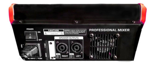 Mezcladora Amplificada 6 Canales (4 Directos, 2 Compartidos)