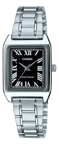 Reloj Casio Mujer Ltp-v007 Acero Análogo 100% Original Color De La Correa Plateado Color Del Bisel Plateado Color Del Fondo Negro