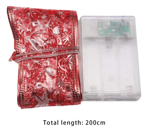 3 Luces De Cinta Navideñas, Luces Para 2m 20 Rojo Claro