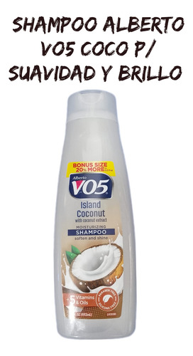 Shampoo Sedoso Alberto Vo5 Coco - g a $67